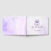 フローラパープルグリッターカボチャ赤ちゃんシャワー ゲストブック (全面)