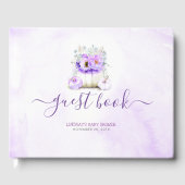 フローラパープルグリッターカボチャ赤ちゃんシャワー ゲストブック (正面)