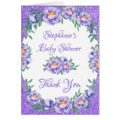 フローラパープルグリッターベビーシャワーありがとう (正面)