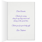 フローラパープルグリッターベビーシャワーありがとう (内側 (右))