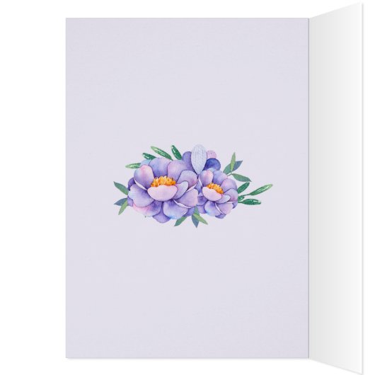 フローラパープルグリッターベビーシャワーありがとう (内側 (左))