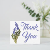 フローラパープルサンキューラベンダーフラワーノートカード ポストカード (スタンド正面)