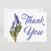 フローラパープルサンキューラベンダーフラワーノートカード ポストカード (正面/裏面)