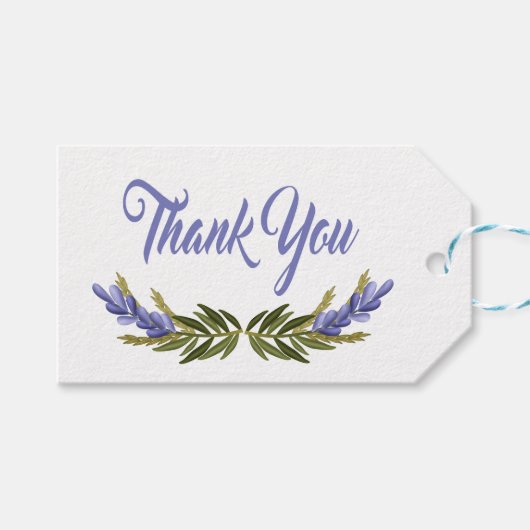 フローラパープルサンキューラベンダーフラワー ギフトタグ (正面(横))
