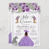 フローラパープルシルバーグラムホースチャラキンセアニェラ 招待状 (正面/裏面)