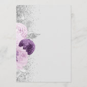 フローラパープルシルバーグリッターグレイ結婚ズ メニュー (裏面)