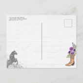 フローラパープルシルバーチャラブーツホースキンセアニェラ インビテーションポストカード (裏面)