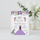 フローラパープルシルバーチャラブーツホースキンセアニェラ インビテーションポストカード (スタンド正面)