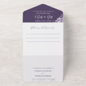 フローラパープルシンプルドリームズ結婚ズ オールインワン招待状 (外側)