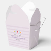 フローラパープルストライプブライダルシャワー フェイバーボックス (オープン)