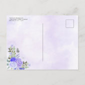 フローラパープルバイオレットプリンセス誕生日キンセアニェラ インビテーションポストカード (裏面)
