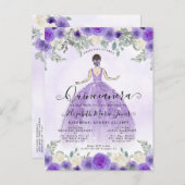 フローラパープルバイオレットプリンセス誕生日キンセアニェラ ポストカード (正面/裏面)