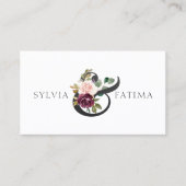 フローラパープルバラエレガントアンパサンド 名刺 (正面)