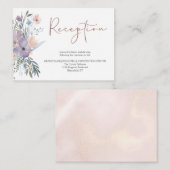 フローラパープルバラ金ゴールドウェディングレセプション エンクロージャーカード (正面/裏面)