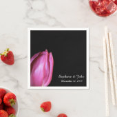 フローラパープルピンクチューリップブライダルシャワー結婚ズ スタンダードカクテルナプキン (インサイチュ)