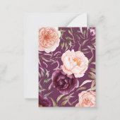 フローラパープルピーチカボチャ秋ベビーシャワー ノートカード (裏面)