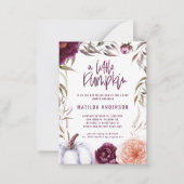 フローラパープルピーチカボチャ秋ベビーシャワー ノートカード (正面)