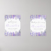 フローラパープルブライダルシャワーウェルカムサイン (正面)