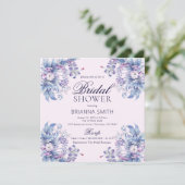 フローラパープルブライダルシャワー招待 招待状 (スタンド正面)