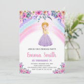 フローラパープルプリンセス誕生日招待状 招待状 (スタンド正面)