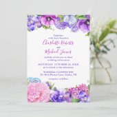 フローラパープルペイズリーウォーター結婚カラー 招待状 (スタンド正面)