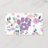 フローラパープルペットシッターグルーミングポー 名刺 (裏面)