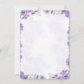 フローラパープルボタニカル結婚式招待状 招待状 (裏面)