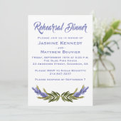 フローラパープルリハーサルディナーラベンダーフラワーズ 招待状 (スタンド正面)