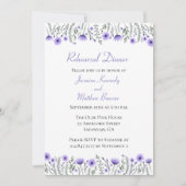 フローラパープルリハーサル夕食水色の花 招待状 (正面)