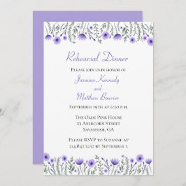 フローラパープルリハーサル夕食水色の花 招待状