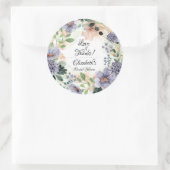 フローラパープルリースブライダルシャワー ラウンドシール (バッグ)