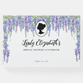 フローラパープルヴィンテージリージェンシーテーマブライダルシャワー ゲストブック