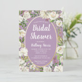 フローラパープル春ガーデンブライダルシャワーブランチ 招待状 (スタンド正面)