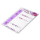 フローラパープル水玉模様_ SBAR Temp ノートパッド (アングル)