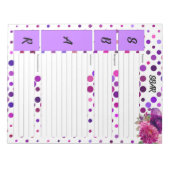 フローラパープル水玉模様_ SBAR Temp ノートパッド (正面)