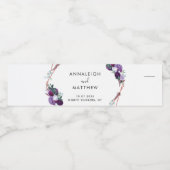 フローラパープル結婚ボタニカル ペットボトルラベル (シングルラベル)