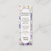 フローラパープル記念祈りの言葉カードブックマーク コーリングカード (正面)