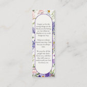 フローラパープル記念祈りの言葉カードブックマーク コーリングカード (裏面)