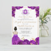 フローラパープル金ゴールドシンデレラ王室のキンセアニェラ 招待状 (スタンド正面)