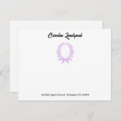 フローラパープル鏡 モノグラムの ノートカード (正面/裏面)