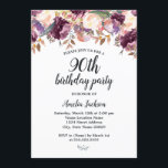 フローラパープル開花水彩90th誕生日パーティー 招待状<br><div class="desc">リトルかわいらしベイリー店でフローラ誕生日招待状をもっと！</div>