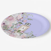 フローラパープル香水ボトルマザーズかわいらしデイ ペーパープレート (アングル)