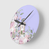 フローラパープル香水ボトル母のかわいらし日   ラウンド壁時計 (傾斜)