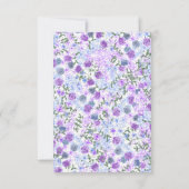 フローラパープル&グレーウェディングRSVPカード 出欠カード (裏面)