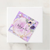 フローラパープル、ピンク&金ゴールドレインボーマーブルモノグラム フェイバータグ (インサイチュ)