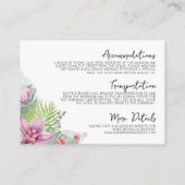 フローラパーム熱帯結婚詳細 エンクロージャーカード (裏面)