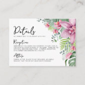 フローラパーム熱帯結婚詳細 エンクロージャーカード (正面)