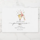 フローラパール&プロセッコブライダルシャワーの好意 スパークリングワインラベル (シングルラベル)