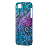 フローラヒッパイパターン – ブルーバイメガフロラ Case-Mate iPhoneケース (裏面左)