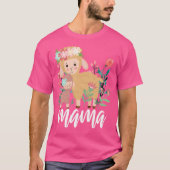 フローラヒツジ母ベビーママ動物の母の日彼女 Tシャツ (正面)